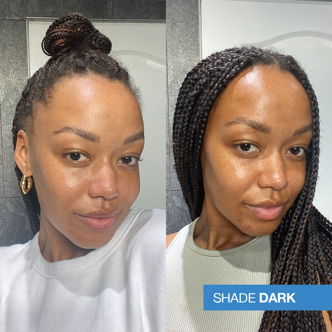 Bare by Vogue Face Tanning Mist in Shade Dark Before And After