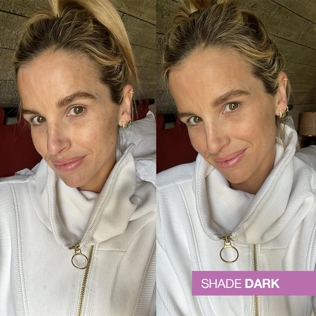 Bare by Vogue Face Tanning Serum - Dark Before and After
